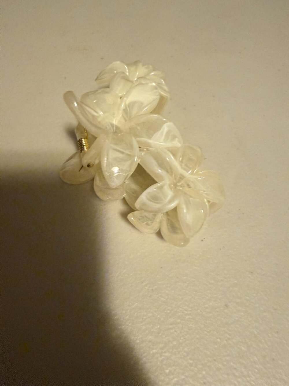White Plumeria Claw Clip Hair Accessory